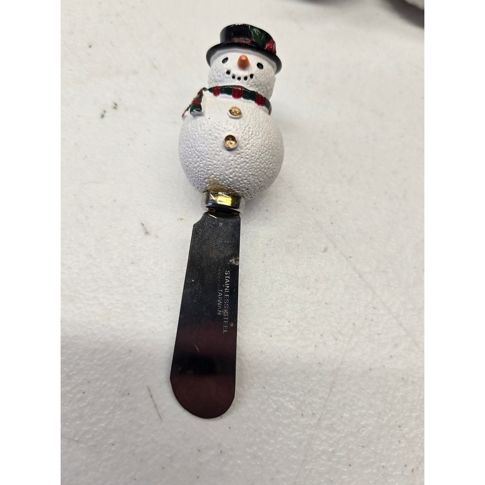 Snowman Christmas Cheese Spreader Stainless Steel Holiday Appetizer Knife Taiwan